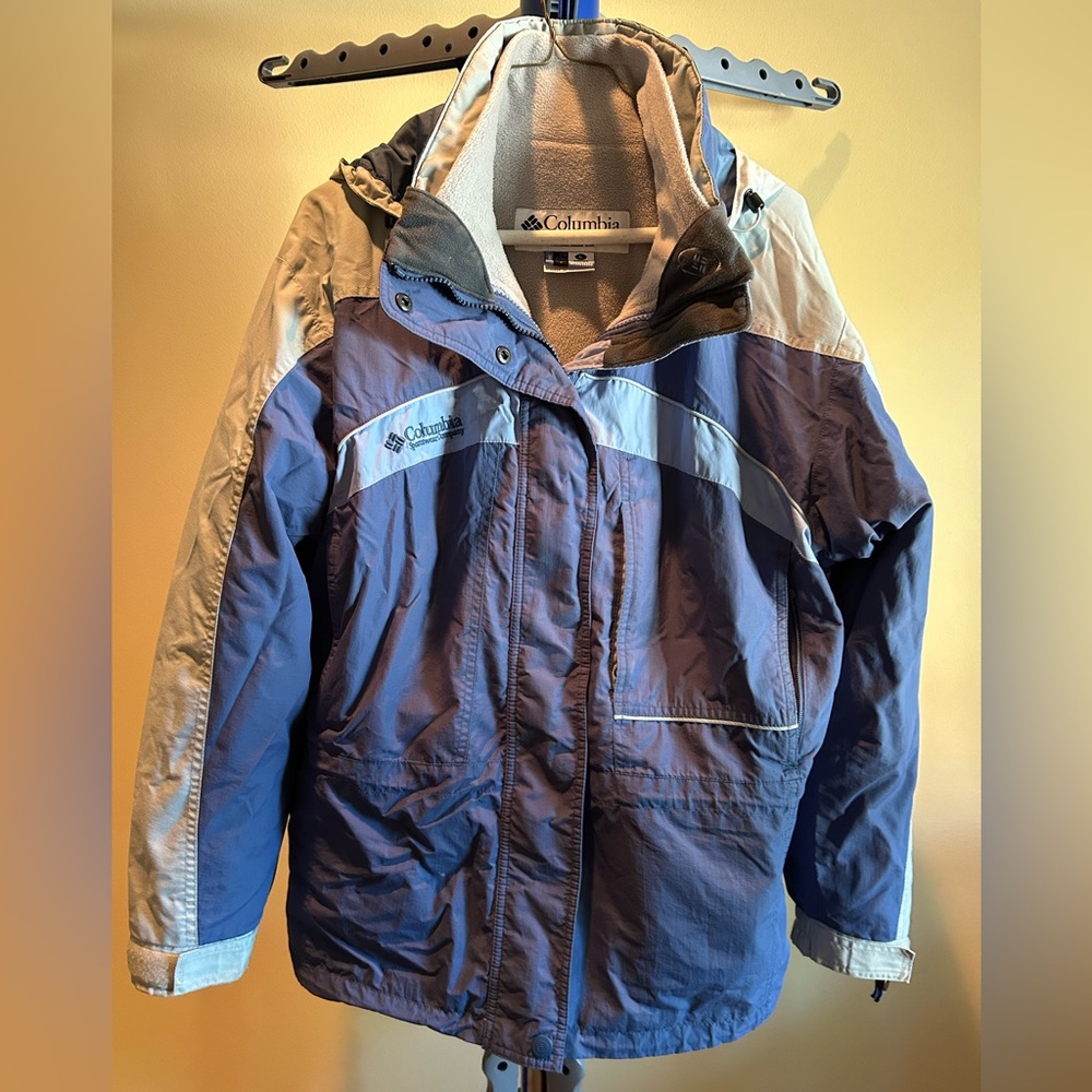Vintage Women’s Large Columbia Coat Gray and Blue